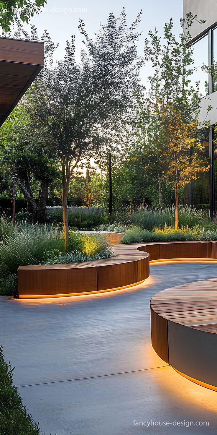 Stylish rooftop terrace with plants and city view